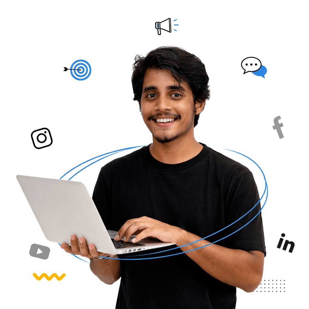 Woman with headphones working on digital products